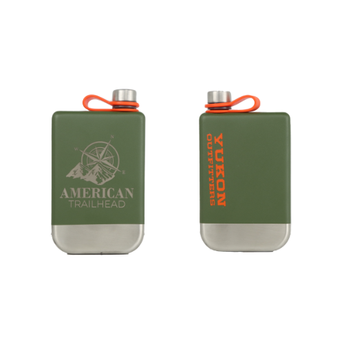 9oz OD Green Highline Whiskey Flask