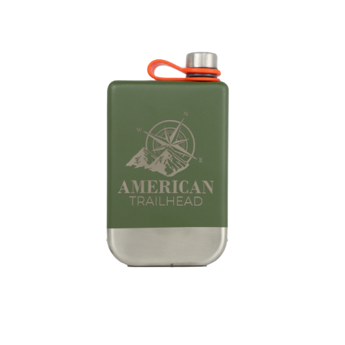 9oz OD Green Highline Whiskey Flask