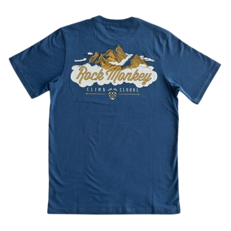 Rock Monkey Climb with the Clouds S/S Tee Blue