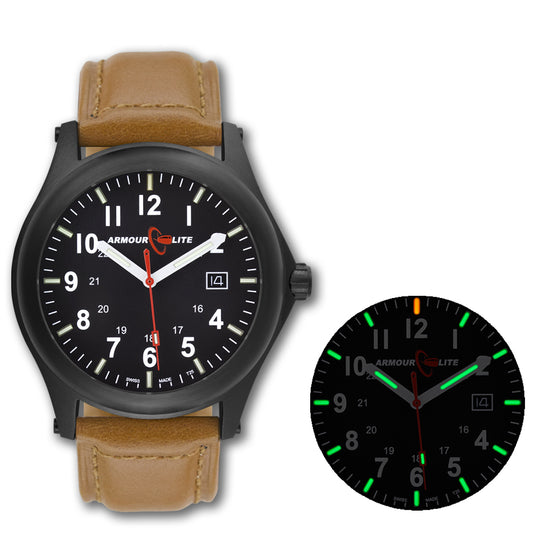 ArmourLite Field Series AL124 Swiss Made Tritium Illuminated Watch with Shatterproof Armourglass