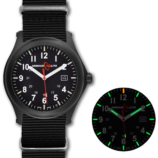 ArmourLite Field Series AL144 Swiss Made Tritium Illuminated Watch with Shatterproof Armourglass