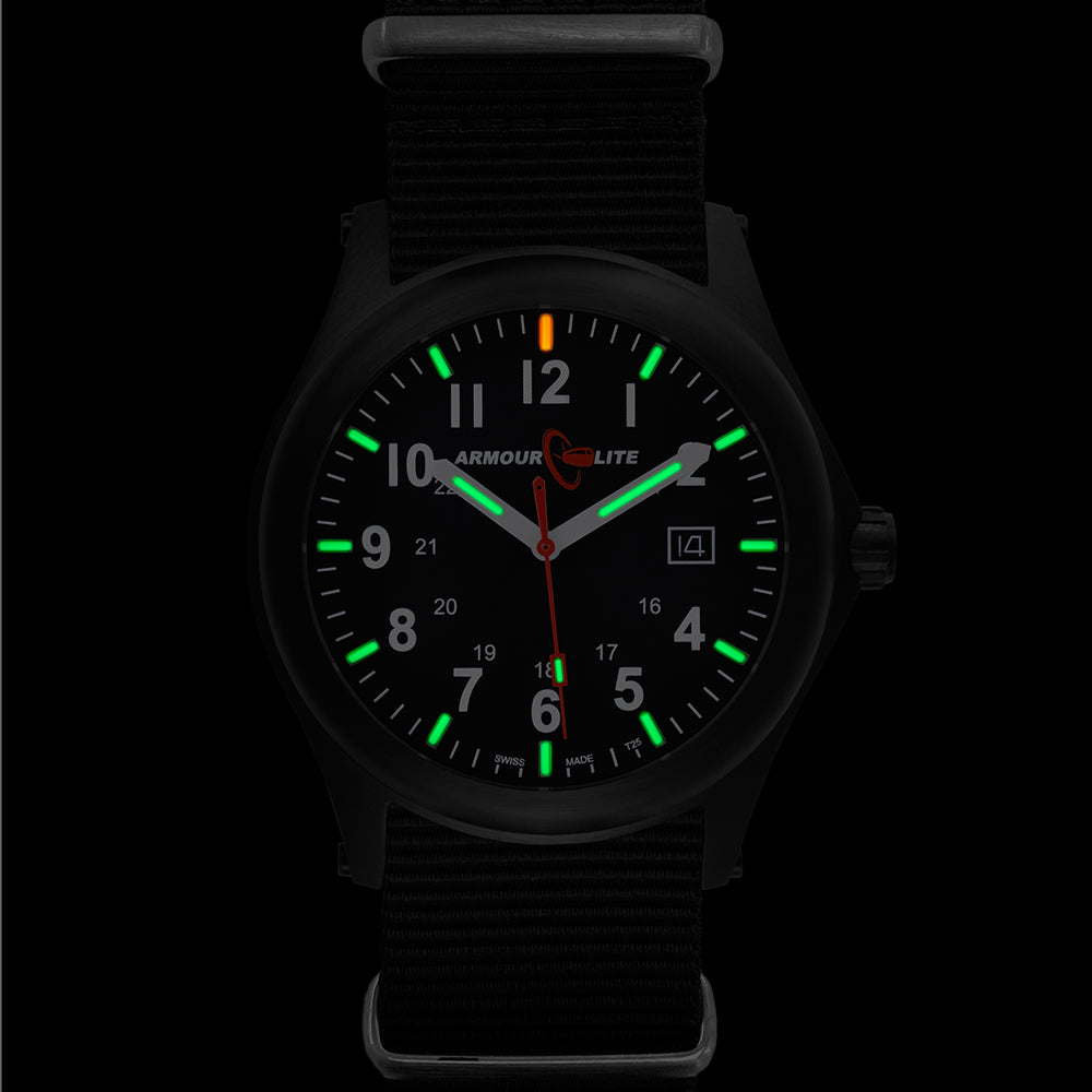 ArmourLite Field Series AL144 Swiss Made Tritium Illuminated Watch with Shatterproof Armourglass