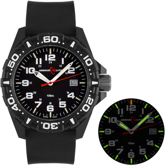 ArmourLite Operator Series AL1501 Swiss Made Tritium Illuminated Watch with Shatterproof Armourglass